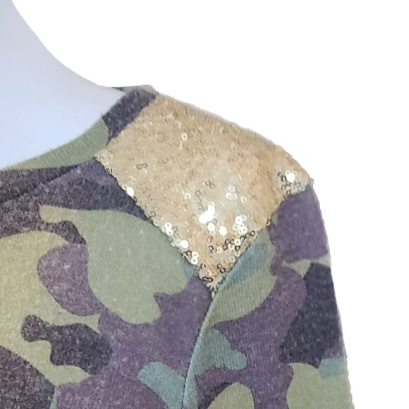 Simply Southern | Camo Green Turtles & Gold Sequin Sweater Dress, Size S (4-6) - Picture 5 of 9